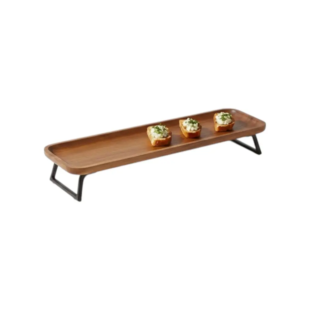 Serving Tray Elevated with Black Holders