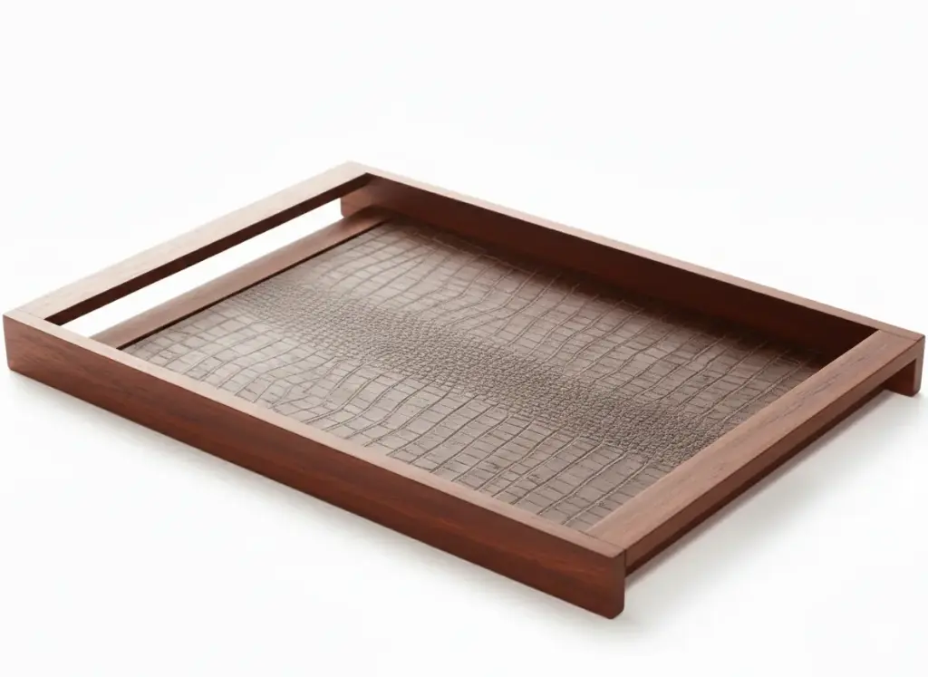 Tray with Leather Underline