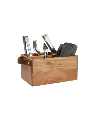 [TB 4017] Caddy with Leather Handles