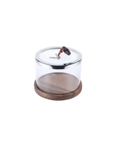 [OB 3097] Acrylic Jar with Lid & Wood Base