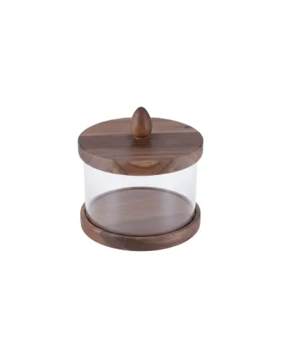 [OB 3098] Acrylic Jar with Lid & Wood Base