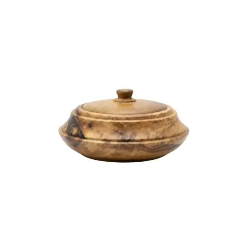 Small Mango Wood Pot With Lid